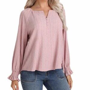 Frye Women's Long Sleeve Textured Blouse NWT